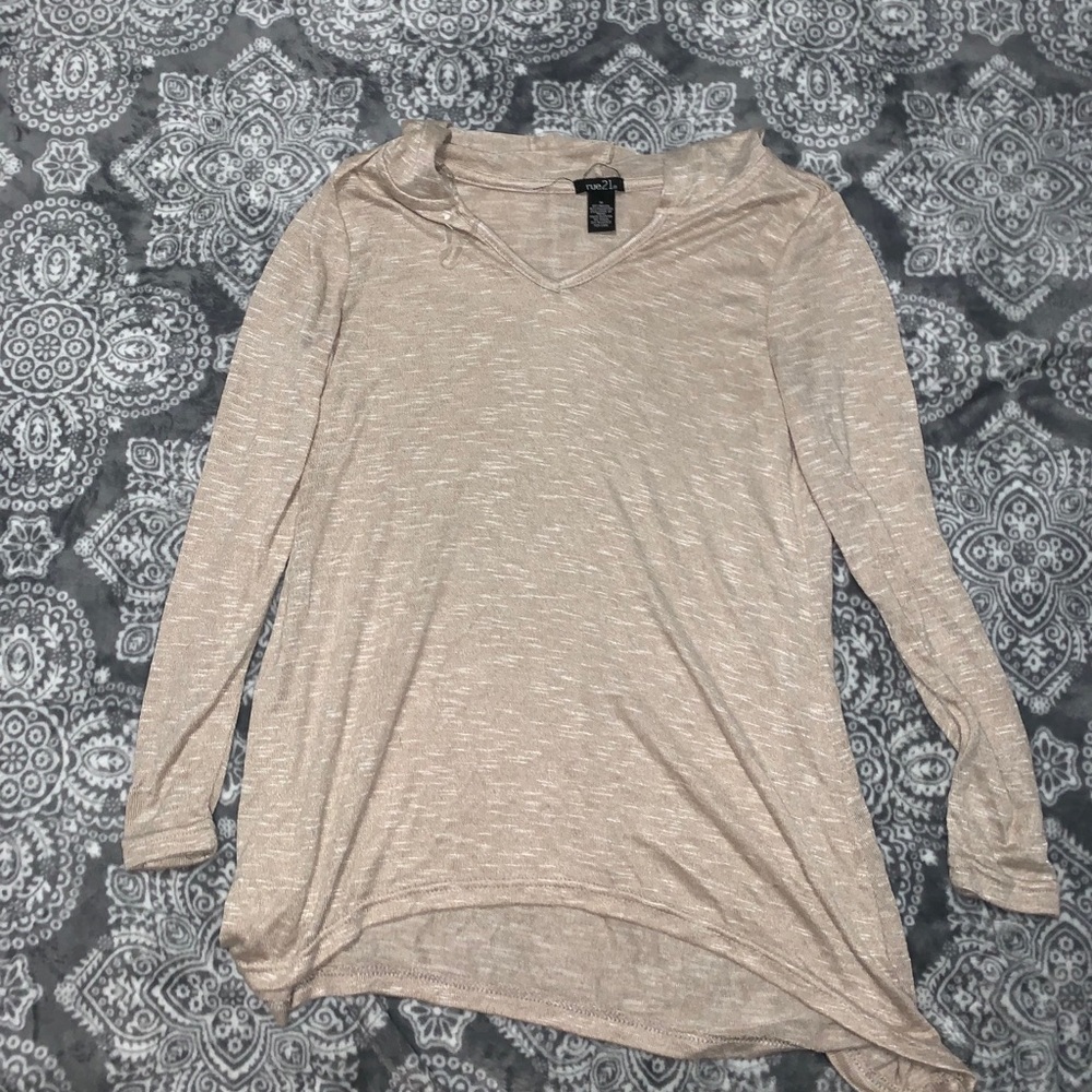Cream long sleeve shirt